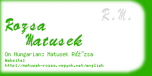 rozsa matusek business card